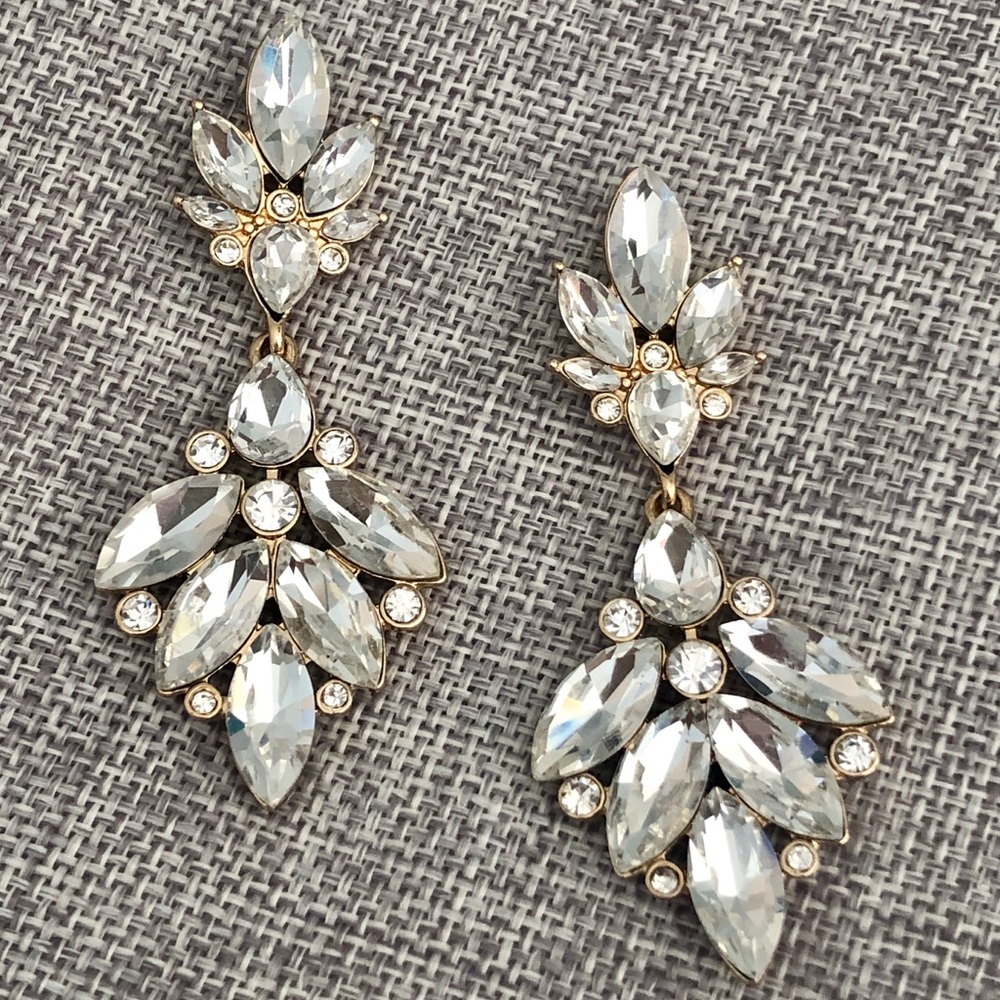 Crystal & Gold Chandelier Earrings for Pageant!